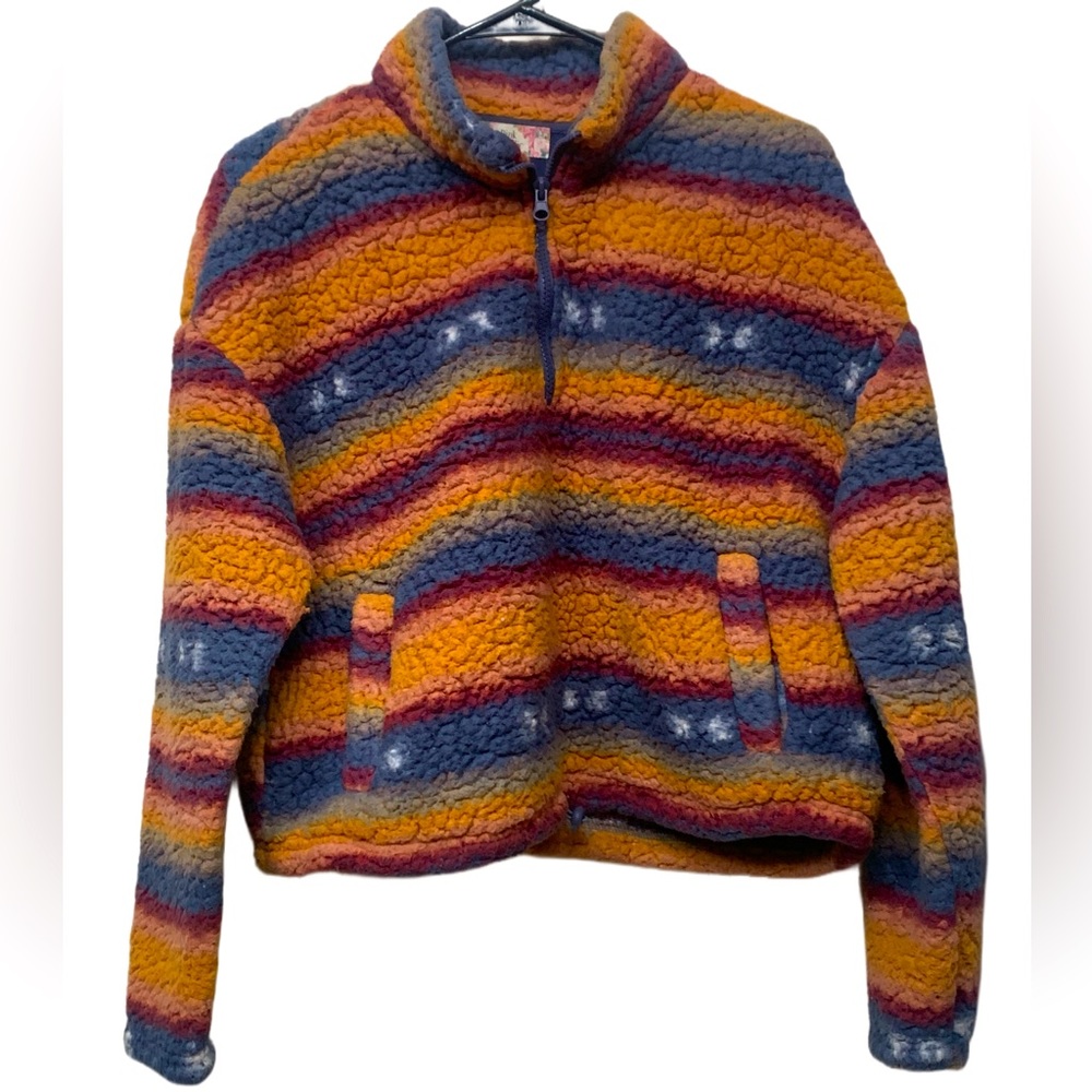 Boho Aztec Sherpa Crop Sweater